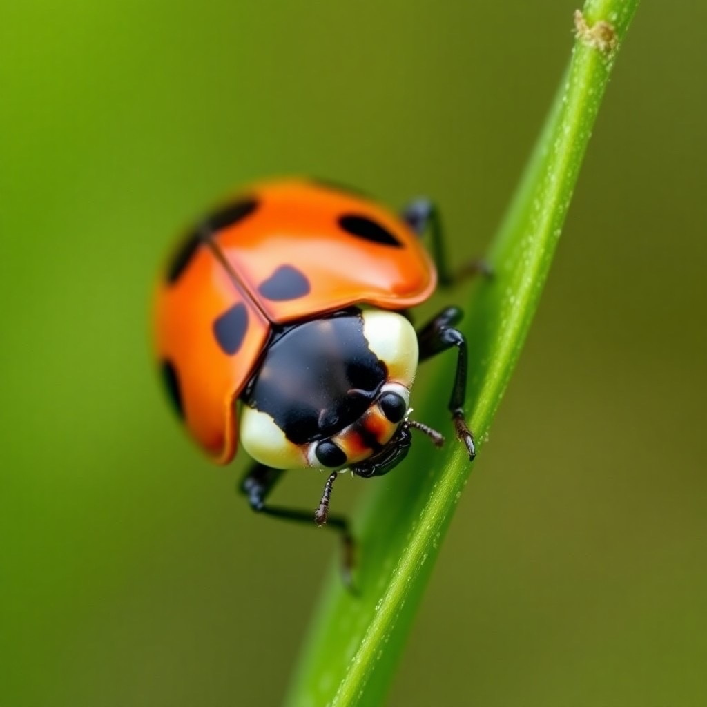 Prompt: extreme close-up of a (colorful ladybug:1.3) crawling on a (green leaf:1.2), (bokeh background:1.2), captured with a (macro lens:1.3), (vivid colors:1.2) style:photographic - Seed: 334083273, Scale: 6.94, Steps: 50
