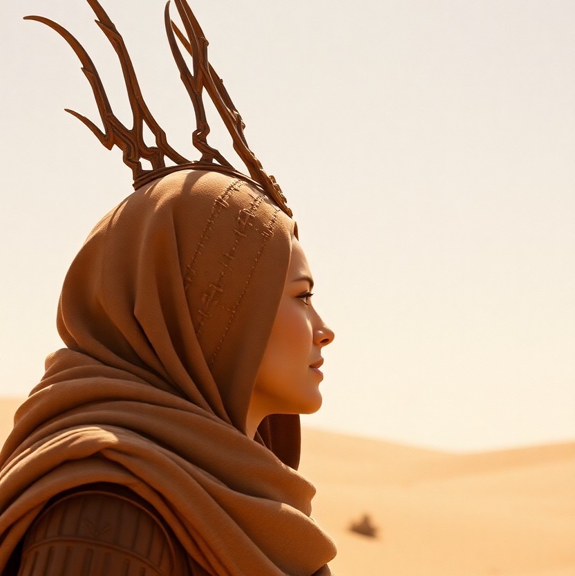Prompt: A beauty, dune movie screencap, 2021, dune movie trailer - Seed: 541373732, Scale: 7.0, Steps: 40