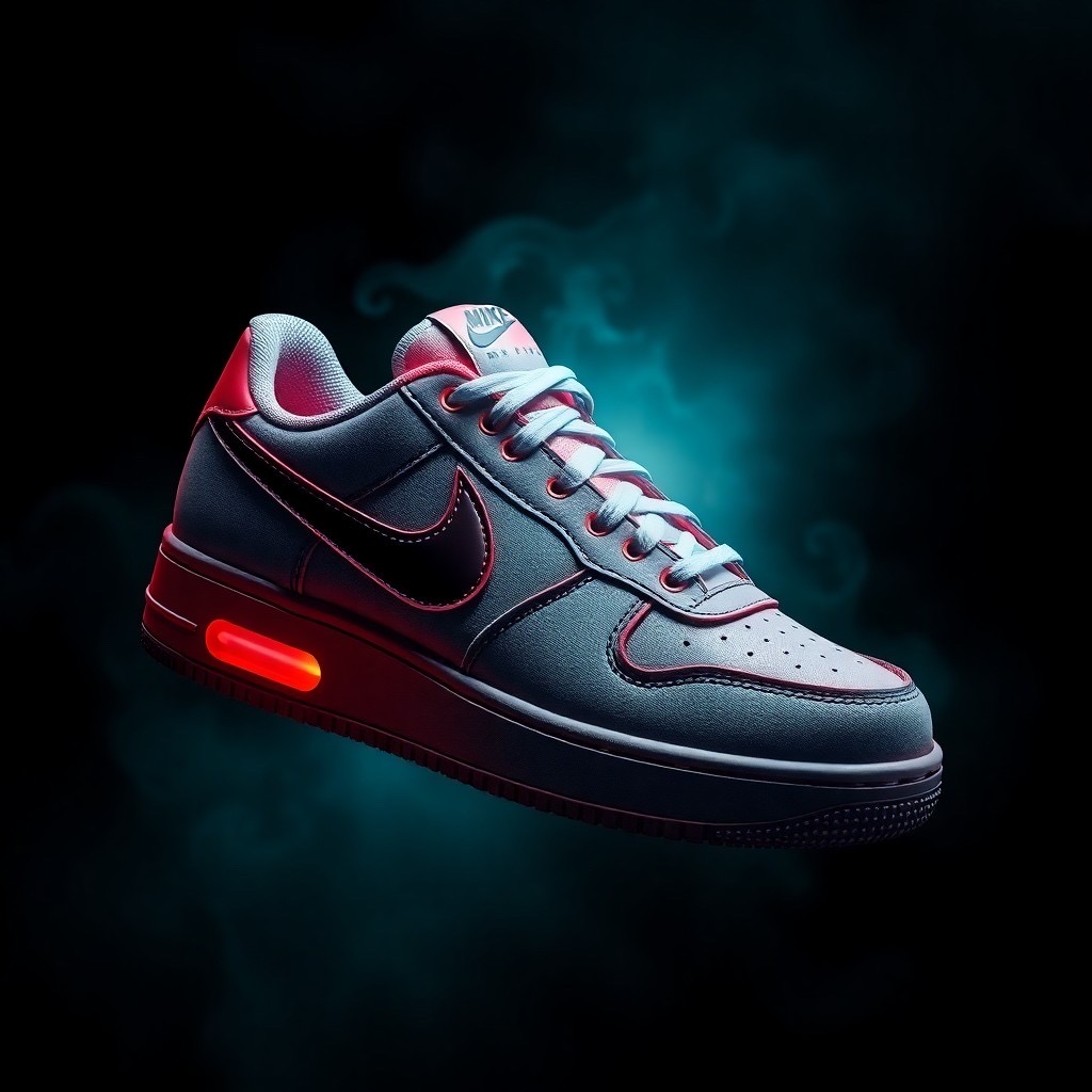 Prompt: Nike sneaker, memorable, high res, 4k | negative prompt: cluttered, too many colors, pixelated, blurry, low res, overly complex, hard to read, cliche, generic, overused, unoriginal - Seed: 643037407, Scale: 7.12, Steps: 50